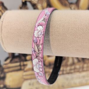 Floral Pink Enamel Bracelet